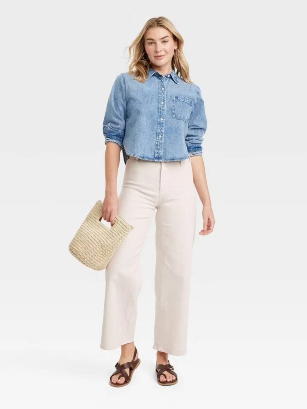 NWT Women's Universal Thread Size 16 High-Rise Sailor Wide Leg Denim Jeans